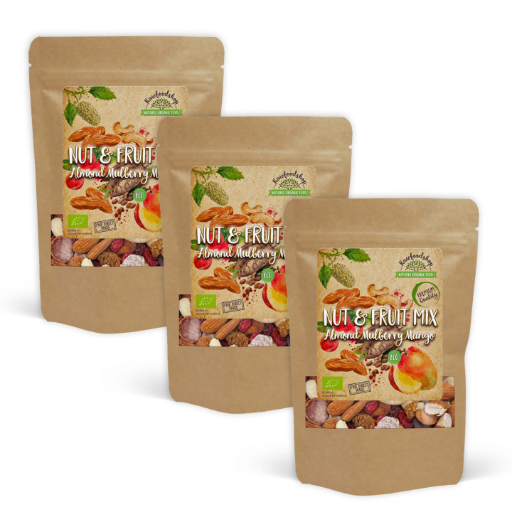 Nöt- & Fruktmix Mandel Mullbär Mango EKO 500g x 3 paket i gruppen Råvaror & Dryck / Godis & Choklad / Snacks hos Rawfoodshop Scandinavia AB (214165-SET3)