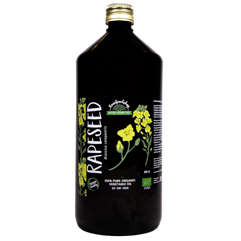 Rapsolja kallpressad EKO 1000ml i gruppen Kroppsvård / DIY Råvaror / Vegetabiliska Oljor hos Rawfoodshop Scandinavia AB (214204)