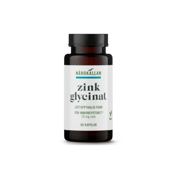 Zinkglycinat 90 kapslar i gruppen Kosttillskott / Mineraler / Zink hos Rawfoodshop Scandinavia AB (2159)