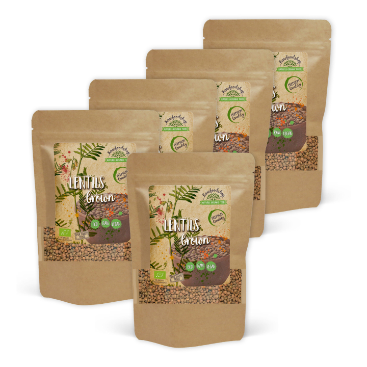 Linser Bruna EKO 500g x 5 paket i gruppen Råvaror & Dryck / Skafferiet / Baljväxter hos Rawfoodshop Scandinavia AB (218141-SET5)