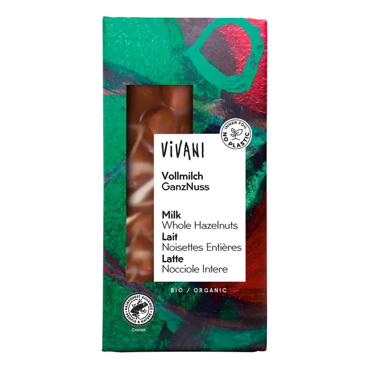 Vivani Mjölkchoklad/Hasselnöt EKO 100g i gruppen Råvaror & Dryck / Godis & Choklad / Choklad & Bars hos Rawfoodshop Scandinavia AB (21962)