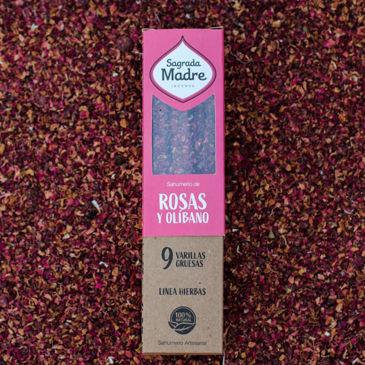 Rosor och Frankincense rökelsepinnar 9st i gruppen Hem & Själ / Stämning & doft / Rökelse hos Rawfoodshop Scandinavia AB (22-01)