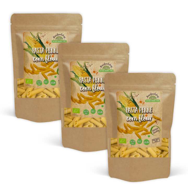 Pasta Penne Majsmjöl EKO 250g x 3 paket i gruppen Råvaror & Dryck / Skafferiet / Pasta & Nudlar hos Rawfoodshop Scandinavia AB (222671-SET3)