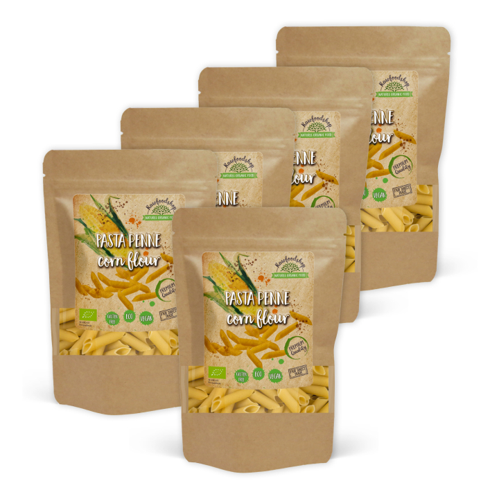 Pasta Penne Majsmjöl EKO 250g x 5 paket i gruppen Råvaror & Dryck / Skafferiet / Pasta & Nudlar hos Rawfoodshop Scandinavia AB (222671-SET5)