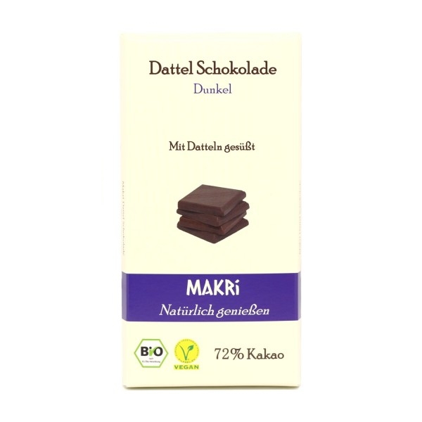 Makri - Mörk Dadelchoklad 72% 85g i gruppen Råvaror & Dryck / Godis & Choklad / Choklad & Bars hos Rawfoodshop Scandinavia AB (23625)