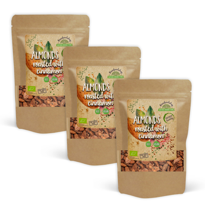 Mandel Rostade med Kanel EKO 500g x 3 paket i gruppen Råvaror & Dryck / Nötter / Mandel hos Rawfoodshop Scandinavia AB (2502410-SET3)