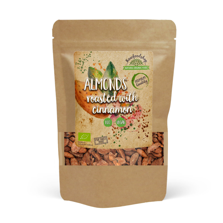 Mandel Rostade med Kanel EKO 500g i gruppen Råvaror & Dryck / Nötter / Mandel hos Rawfoodshop Scandinavia AB (2502410)
