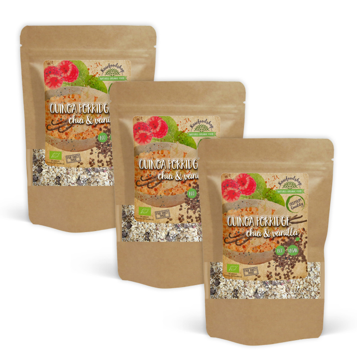 Quinoagröt Chia & Vanilj EKO 400g x 3 paket i gruppen Råvaror & Dryck / Skafferiet / Granola & Gröt hos Rawfoodshop Scandinavia AB (27027-SET3)