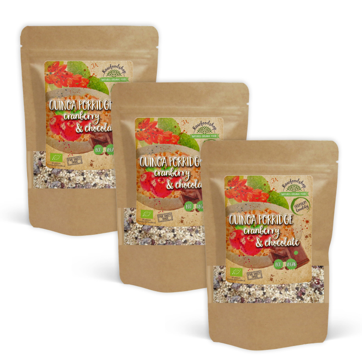 Quinoagröt Tranbär & Choklad EKO 400g x 3 paket i gruppen Råvaror & Dryck / Skafferiet / Granola & Gröt hos Rawfoodshop Scandinavia AB (27028-SET3)