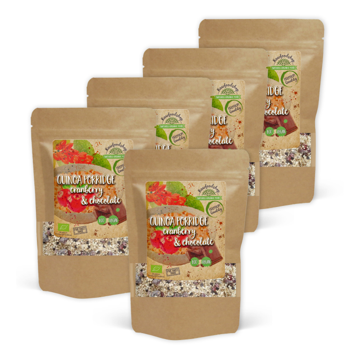 Quinoagröt Tranbär & Choklad EKO 400g x 5 paket i gruppen Råvaror & Dryck / Skafferiet / Granola & Gröt hos Rawfoodshop Scandinavia AB (27028-SET5)