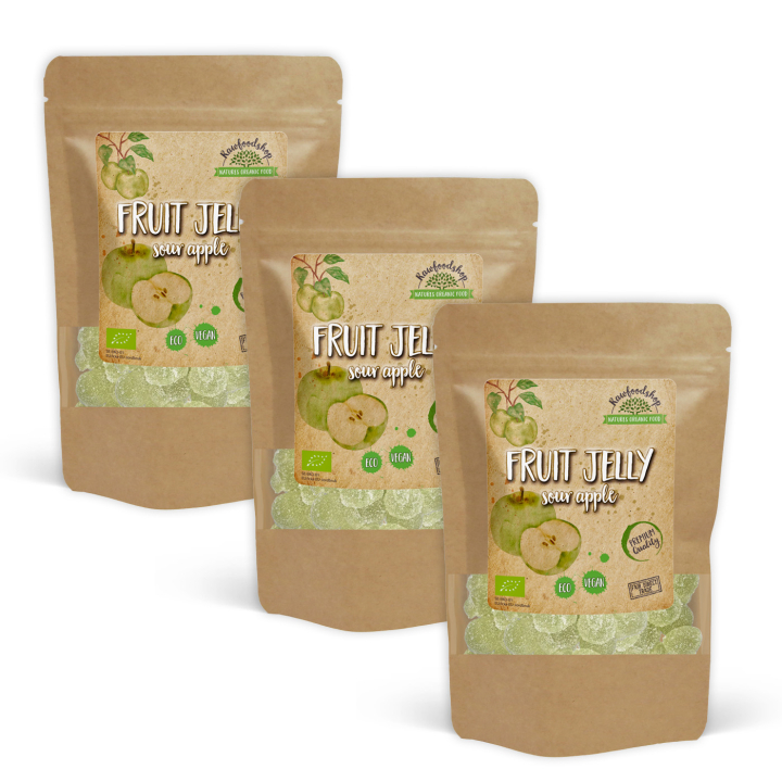 Fruktgelé Syrligt äpple EKO 100g x 3 paket i gruppen Råvaror & Dryck / Godis & Choklad / Godis hos Rawfoodshop Scandinavia AB (29145100-SET3)