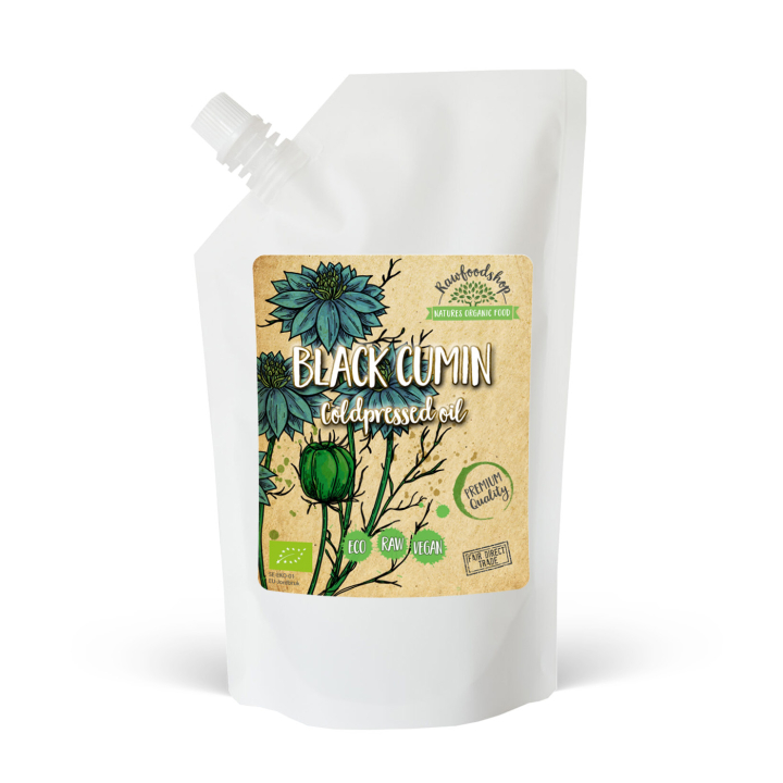 Svartkumminolja kallpressad EKO 1000ml i gruppen Hud & Kropp / Naturlig DIY / Vegetabiliska Oljor hos Rawfoodshop Scandinavia AB (30044-4)