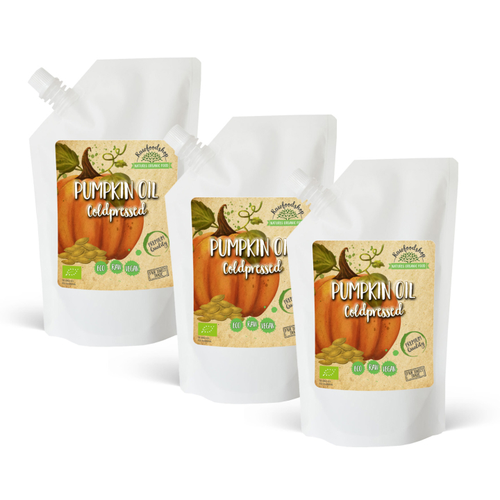 Pumpafröolja kallpressad EKO 500ml x 3 paket i gruppen Hud & Kropp / Naturlig DIY / Vegetabiliska Oljor hos Rawfoodshop Scandinavia AB (300463-SET3)