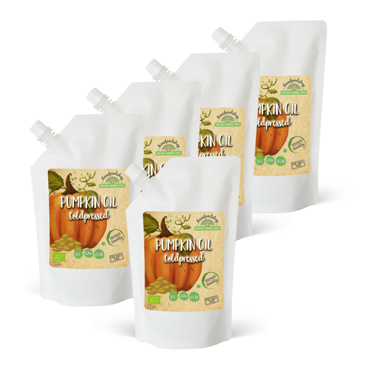 Pumpafröolja kallpressad EKO 1000ml x 5 paket i gruppen Hud & Kropp / Naturlig DIY / Vegetabiliska Oljor hos Rawfoodshop Scandinavia AB (300464-SET5)