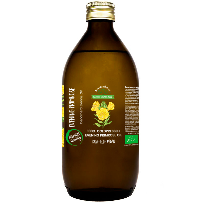 Nattljusolja kallpressad EKO 500ml i gruppen Råvaror & Dryck / Skafferiet / Smör & Oljor / Oljor hos Rawfoodshop Scandinavia AB (30050-3)