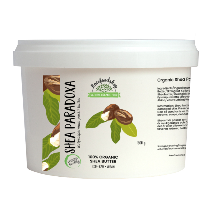 Sheasmör Paradoxa EKO 500g i gruppen Råvaror & Dryck / Skafferiet / Oljor / Smör & Fett hos Rawfoodshop Scandinavia AB (30054-500)