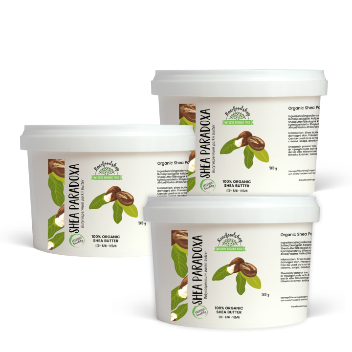 Sheasmör Paradoxa EKO 500g x 3 burkar i gruppen Råvaror & Dryck / Skafferiet / Oljor / Smör & Fett hos Rawfoodshop Scandinavia AB (30054500-SET3)