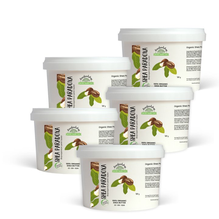 Sheasmör Paradoxa EKO 500g x 5 burkar i gruppen Råvaror & Dryck / Skafferiet / Oljor / Smör & Fett hos Rawfoodshop Scandinavia AB (30054500-SET5)