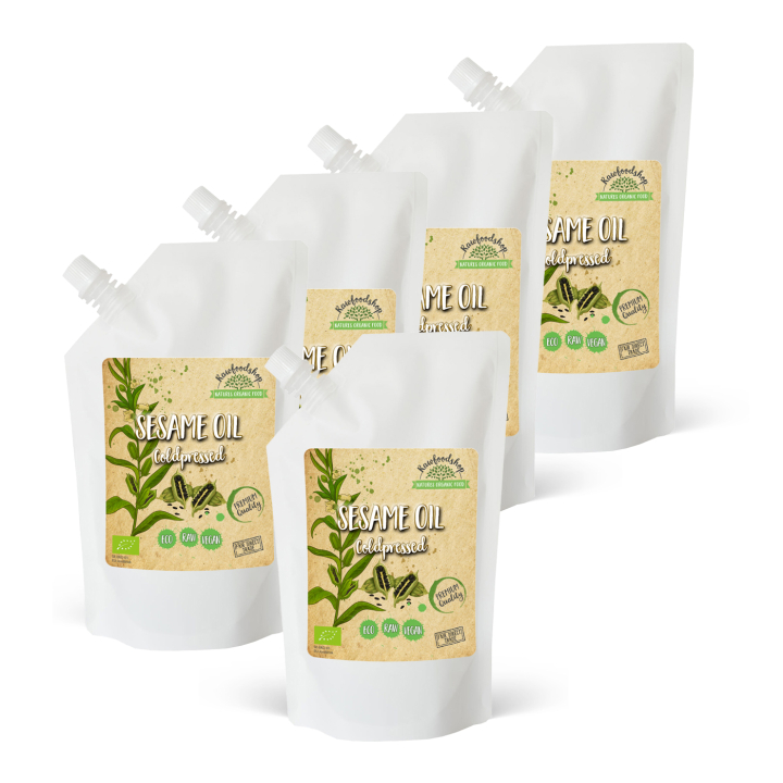 Sesamolja kallpressad EKO 500ml x 5 paket i gruppen Hud & Kropp / Naturlig DIY / Vegetabiliska Oljor hos Rawfoodshop Scandinavia AB (3081203-SET5)