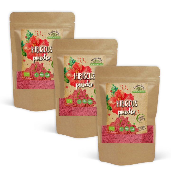 Hibiskus Pulver EKO 125g x 3 paket i gruppen Råvaror & Dryck / Frukt & Bär / Fruktpulver hos Rawfoodshop Scandinavia AB (316590-SET3)