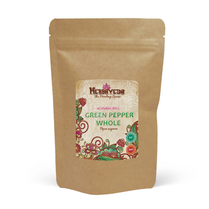 Grönpeppar Hel EKO 50g i gruppen Råvaror & Dryck / Skafferiet / Kryddor hos Rawfoodshop Scandinavia AB (32400)