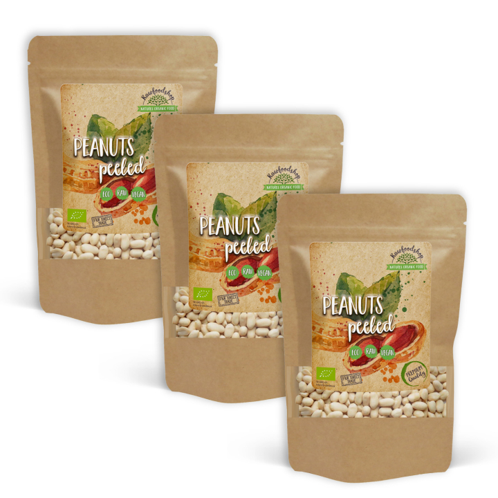 Jordnötter Premium Skalade RAW EKO 200g x 3 paket i gruppen Råvaror & Dryck / Nötter / Jordnötter hos Rawfoodshop Scandinavia AB (3393-SET3)