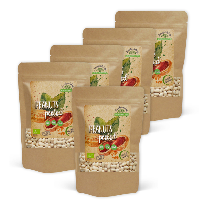 Jordnötter Premium Skalade RAW EKO 200g x 5 paket i gruppen Råvaror & Dryck / Nötter / Jordnötter hos Rawfoodshop Scandinavia AB (3393-SET5)