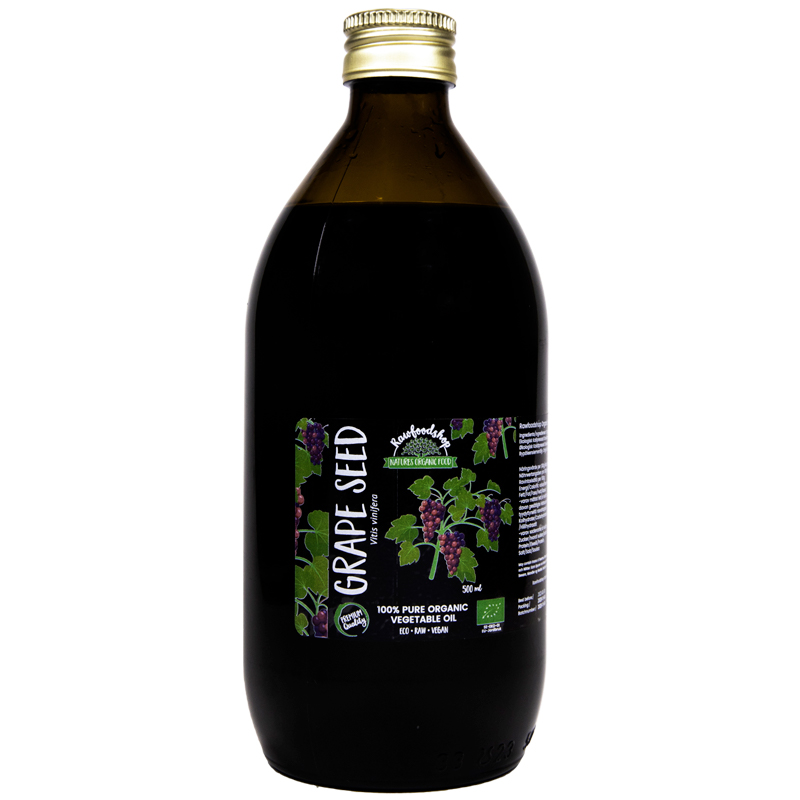 Druvkärnolja EKO 500ml i gruppen Råvaror & Dryck / Skafferiet / Smör & Oljor / Oljor hos Rawfoodshop Scandinavia AB (3601203)