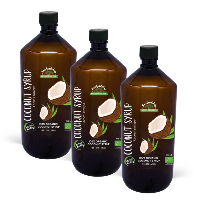 Kokossirap EKO 1000ml x 3 flaskor i gruppen Råvaror & Dryck / Bakning / Sirap hos Rawfoodshop Scandinavia AB (4011510-SET3)