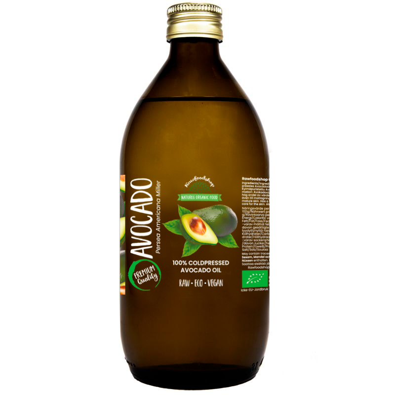 Avokadoolja EKO 500 ml i gruppen Råvaror & Dryck / Skafferiet / Smör & Oljor / Oljor hos Rawfoodshop Scandinavia AB (40138-3)