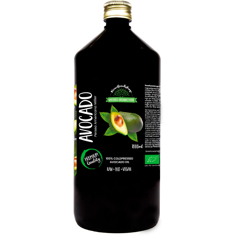 Avokadoolja EKO 1000 ml i gruppen Råvaror & Dryck / Skafferiet / Smör & Oljor / Oljor hos Rawfoodshop Scandinavia AB (40138-4)