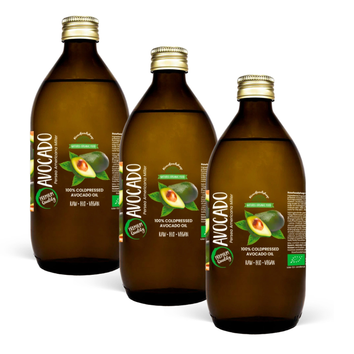 Avokadoolja EKO 50 ml x 3 flaskor i gruppen Hud & Kropp / Naturlig DIY / Vegetabiliska Oljor hos Rawfoodshop Scandinavia AB (401381-SET3)