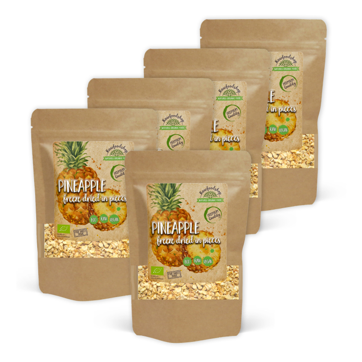 Ananas i Bitar Frystorkade EKO 50g x 5 paket i gruppen Råvaror & Dryck / Frukt & Bär / Ananas hos Rawfoodshop Scandinavia AB (4015150-SET5)