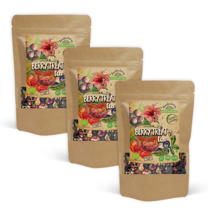 Berry Treat Te EKO 100g x 3 paket i gruppen Råvaror & Dryck / Drycker / Teer hos Rawfoodshop Scandinavia AB (40231-SET3)