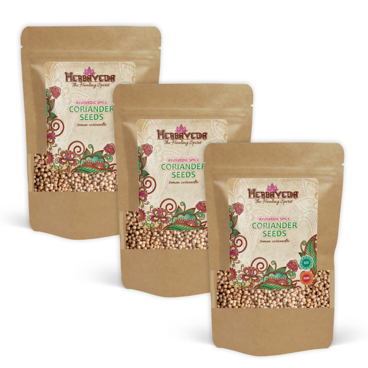 Koriander Frön EKO 50g x 3 paket i gruppen Råvaror & Dryck / Skafferiet / Kryddor & Salt hos Rawfoodshop Scandinavia AB (406131-SET3)