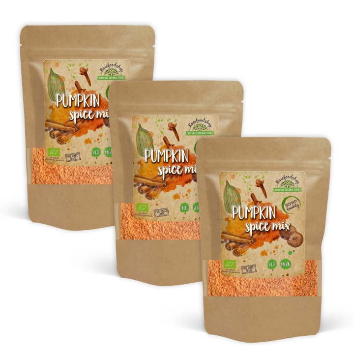 Pumpkin Spice Mix EKO 100g x 3 paket i gruppen Råvaror & Dryck / Skafferiet / Kryddor & Salt hos Rawfoodshop Scandinavia AB (406501-SET3)