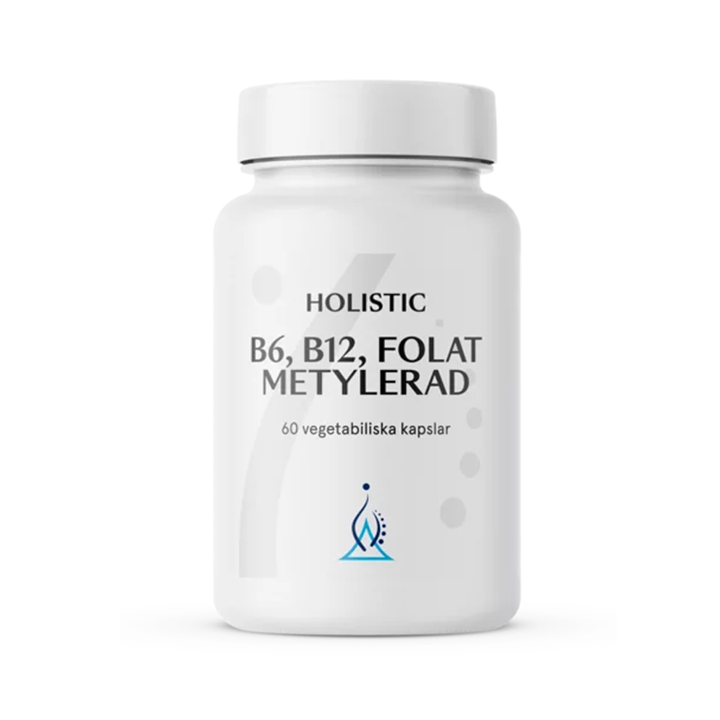 Holistic B6, B12, Folat Metylerad 60 kaps i gruppen Hälsa / Kosttillskott / Vitaminer / Enkla vitaminer hos Rawfoodshop Scandinavia AB (4126)