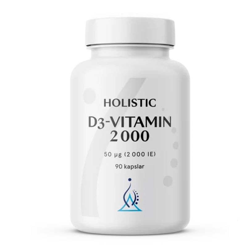 Holistic D3-Vitamin 2000 90 kaps i gruppen Hälsa / Kosttillskott / Vitaminer / Enkla vitaminer hos Rawfoodshop Scandinavia AB (4140)