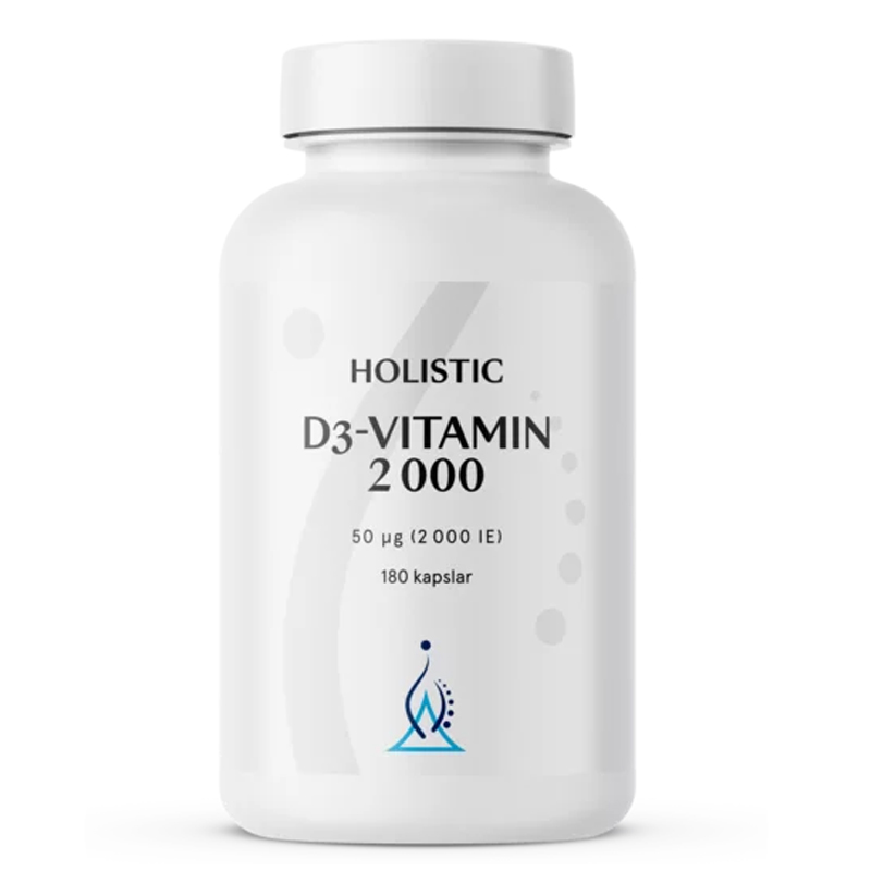 Holistic D3-Vitamin 2000 180kaps i gruppen Hälsa / Kosttillskott / Vitaminer / Enkla vitaminer hos Rawfoodshop Scandinavia AB (4143)