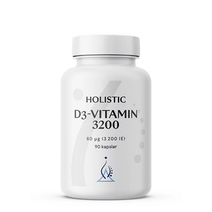 Holistic D3-vitamin 3200 90 kaps i gruppen Hälsa / Kosttillskott / Vitaminer / Enkla vitaminer hos Rawfoodshop Scandinavia AB (41480)