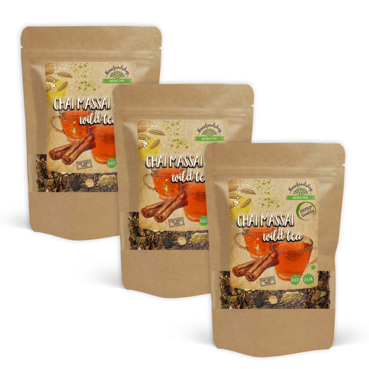 Chai Massai Vild Te 100g x 3 paket i gruppen Råvaror & Dryck / Drycker / Teer hos Rawfoodshop Scandinavia AB (43077-SET3)