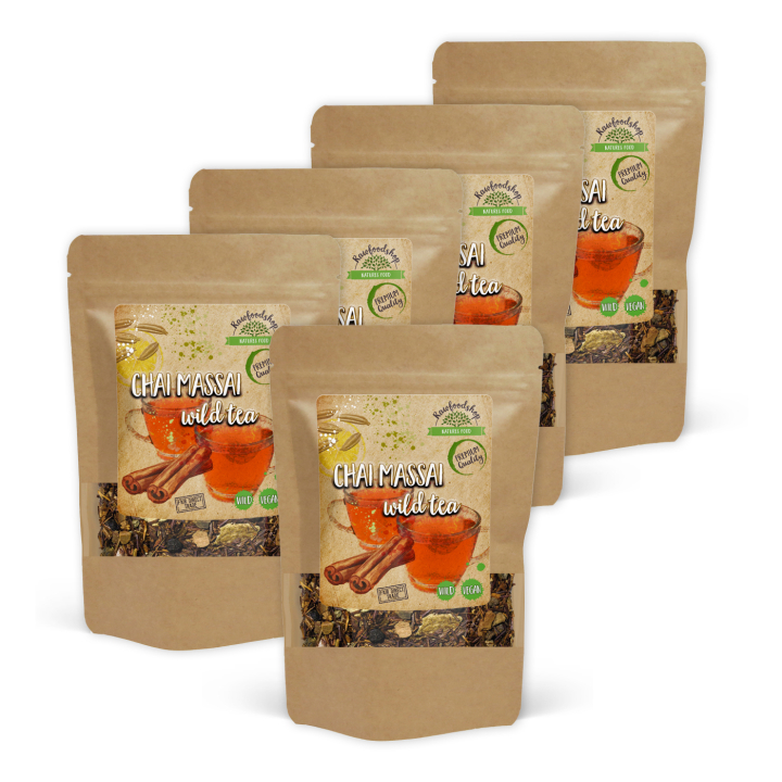 Chai Massai Vild Te 100g x 5 paket i gruppen Råvaror & Dryck / Drycker / Teer hos Rawfoodshop Scandinavia AB (43077-SET5)