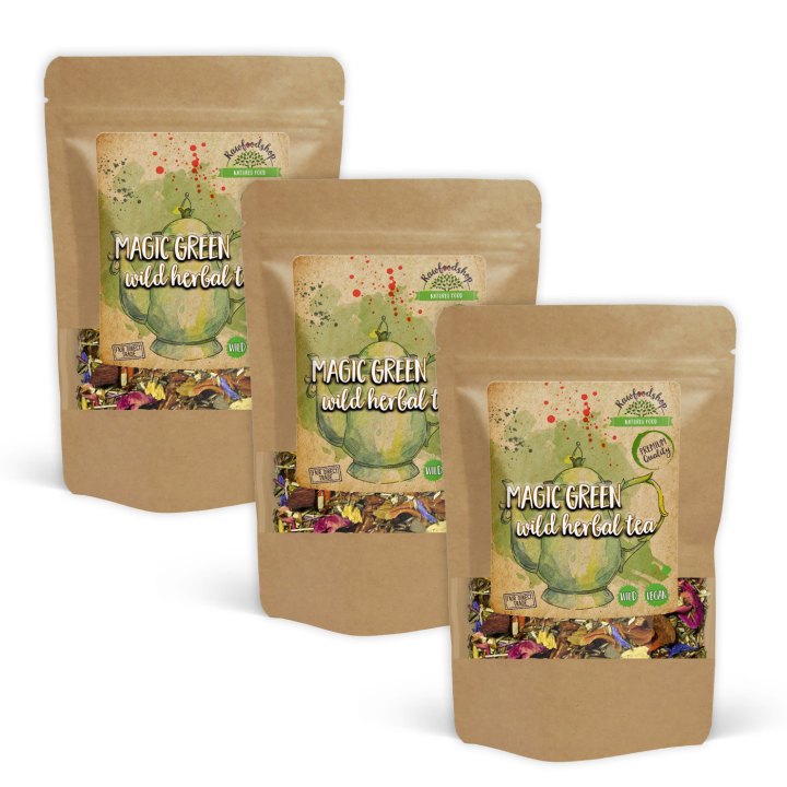 Magic Green Vild Örtte 100g x 3 paket i gruppen Råvaror & Dryck / Drycker / Teer hos Rawfoodshop Scandinavia AB (43329-SET3)
