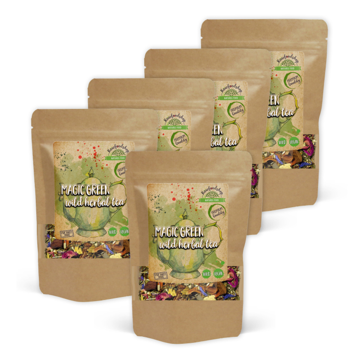 Magic Green Vild Örtte 100g x 5 paket i gruppen Råvaror & Dryck / Drycker / Teer hos Rawfoodshop Scandinavia AB (43329-SET5)