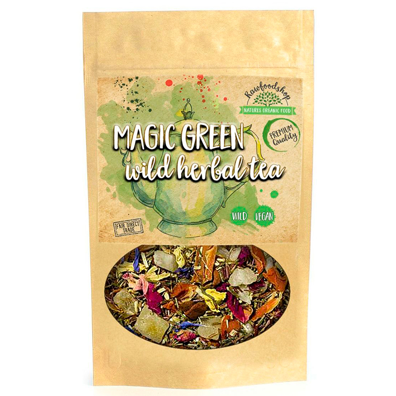 Magic Green Vild Ört Te 100g i gruppen OUTLET 30-80% / Alger, örter, kryddor 30-50% / Superfood 30% hos Rawfoodshop Scandinavia AB (43329)