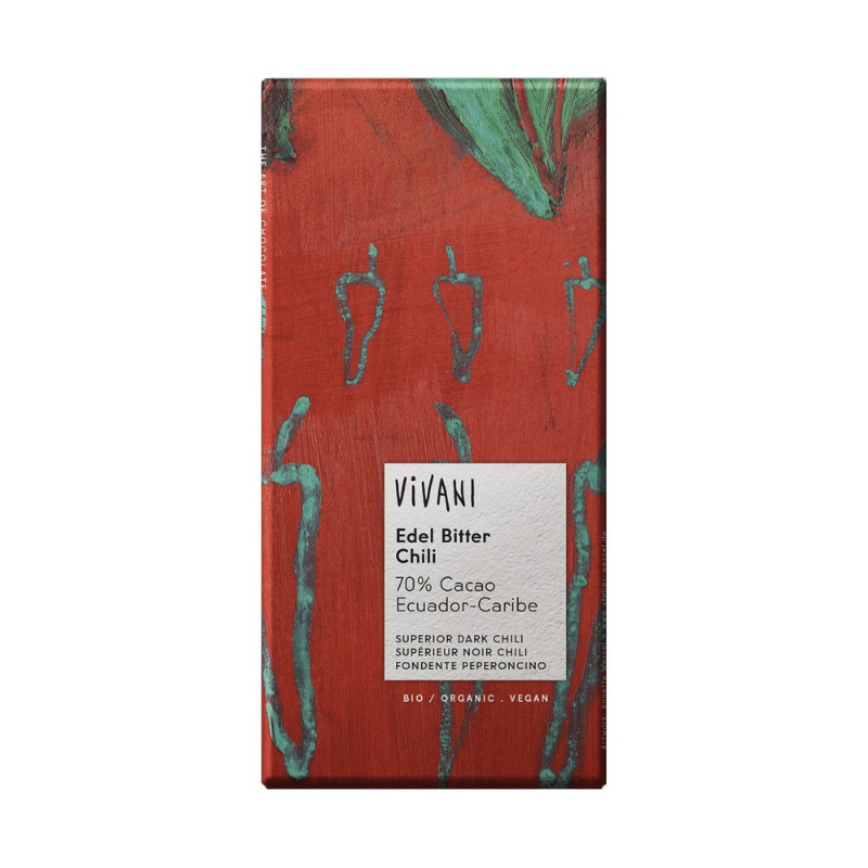 Vivani Choklad 70% Chili EKO 100g i gruppen Råvaror & Dryck / Godis & Choklad / Choklad & Bars hos Rawfoodshop Scandinavia AB (4479)