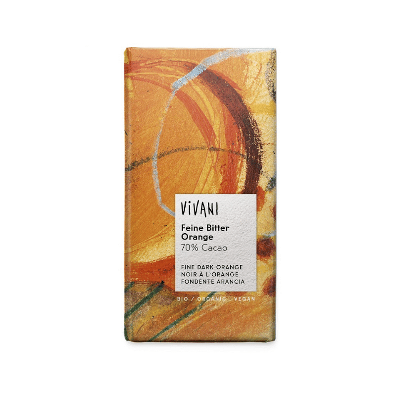 Vivani Choklad Mörk Apelsin EKO 100g i gruppen Råvaror & Dryck / Godis & Choklad / Choklad & Bars hos Rawfoodshop Scandinavia AB (4507)