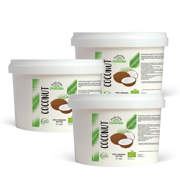 Kokosnötsmör EKO 500ml x 3 burkar i gruppen Råvaror & Dryck / Nötter / Nötsmör hos Rawfoodshop Scandinavia AB (46013FT-SET3)