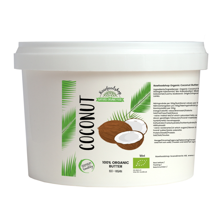 Kokosnötsmör EKO 500ml i gruppen Råvaror & Dryck / Skafferiet / Smör & Krämiga Pålägg hos Rawfoodshop Scandinavia AB (46013FT)