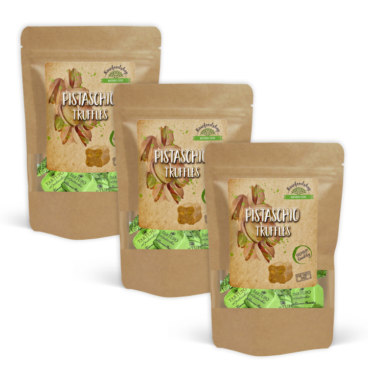 Pistage Tryfflar 100g x 3 paket i gruppen Råvaror & Dryck / Godis & Choklad / Choklad & Bars hos Rawfoodshop Scandinavia AB (5006100-SET3)